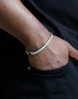 zerno Round Cut Tennis Chain Bracelet in White Gold - 5mm