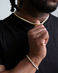 zerno Round Cut Tennis Chain in Gold - 5mm