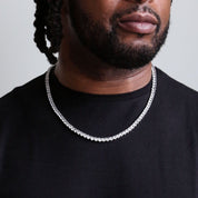 zerno Round Cut Tennis Chain in White Gold - 5mm