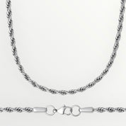 zerno White Gold Rope Chain - 3mm