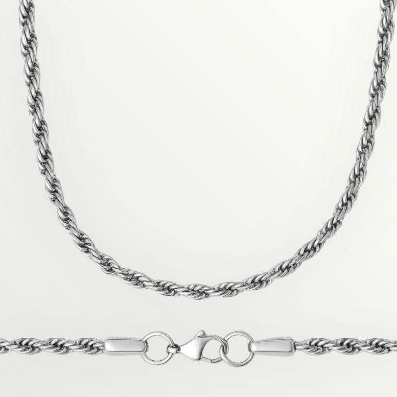 zerno White Gold Rope Chain - 3mm
