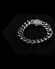 zerno Cuban Link Bracelet in White Gold - 12mm