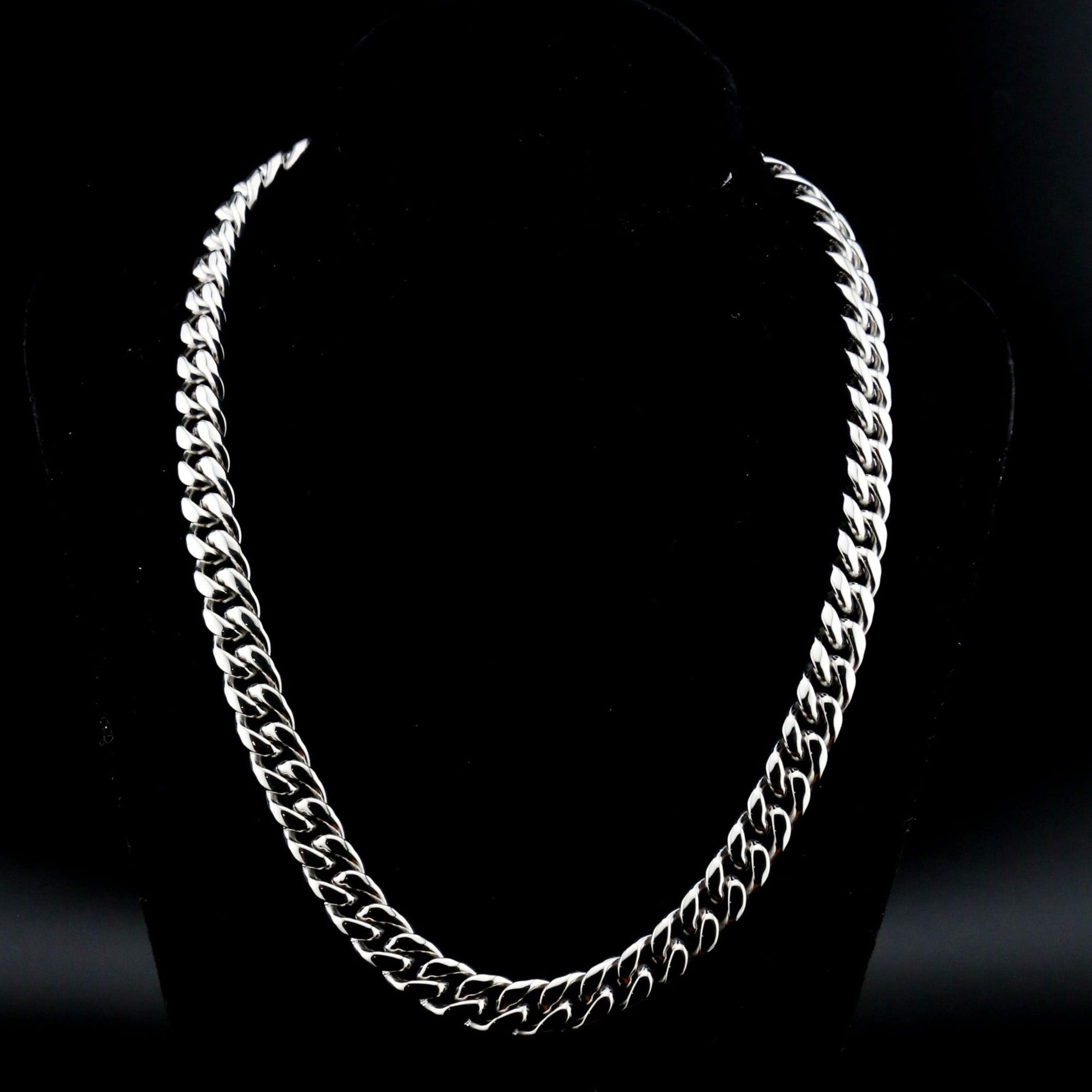 zerno Cuban Link Chain in White Gold - 10mm