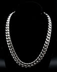 zerno Cuban Link Chain in White Gold - 12mm