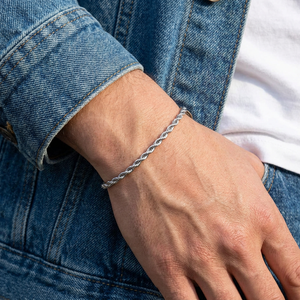 White Gold Rope Bracelet - 3mm