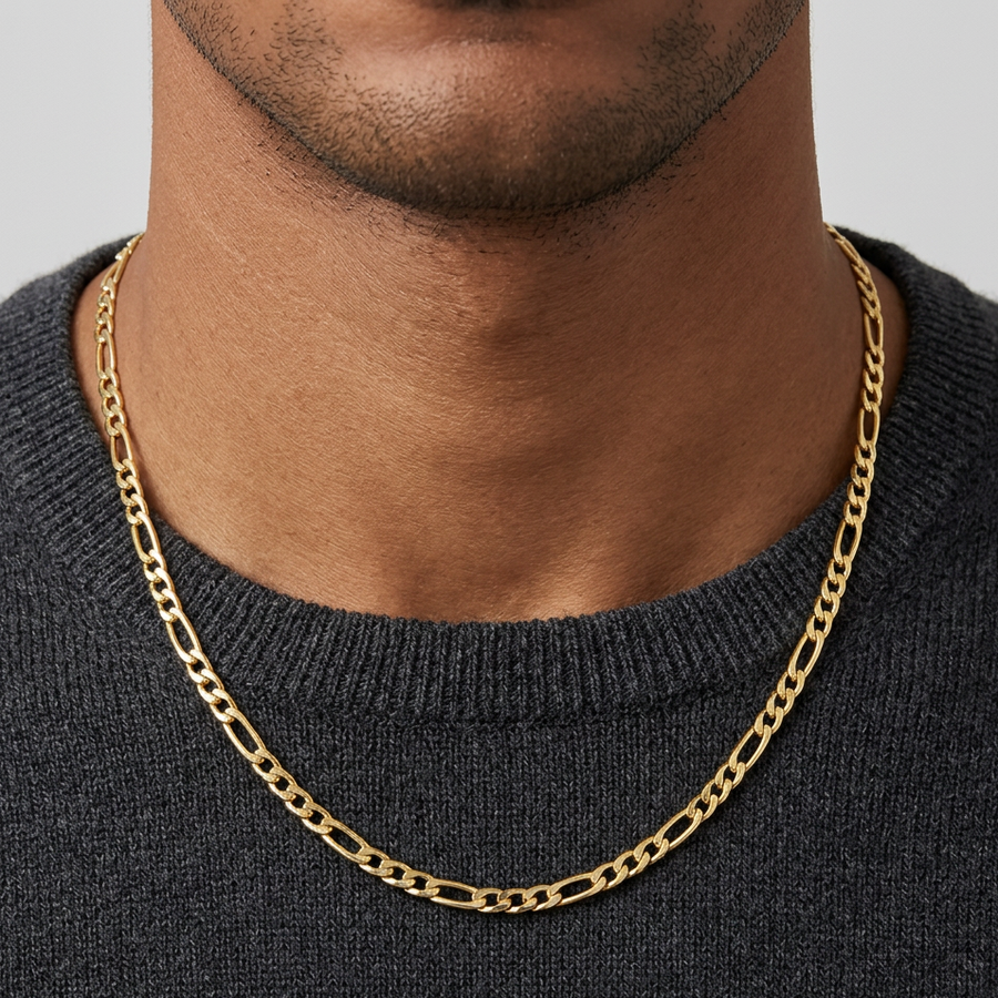 Figaro Chain in Gold - 6mm