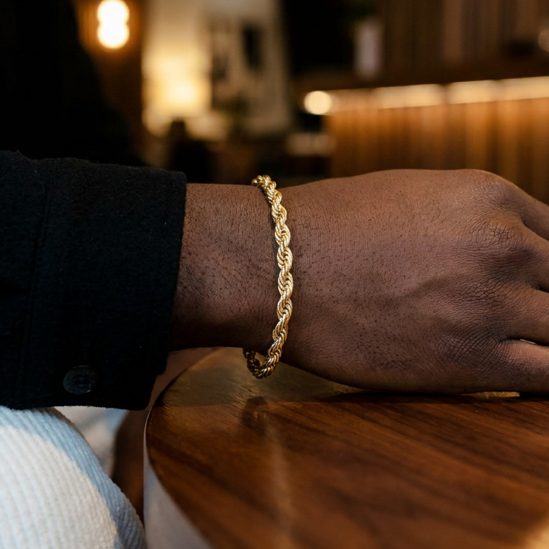 Gold Rope Bracelet - 6mm