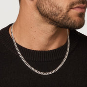 Cuban Link Chain in White Gold - 6mm