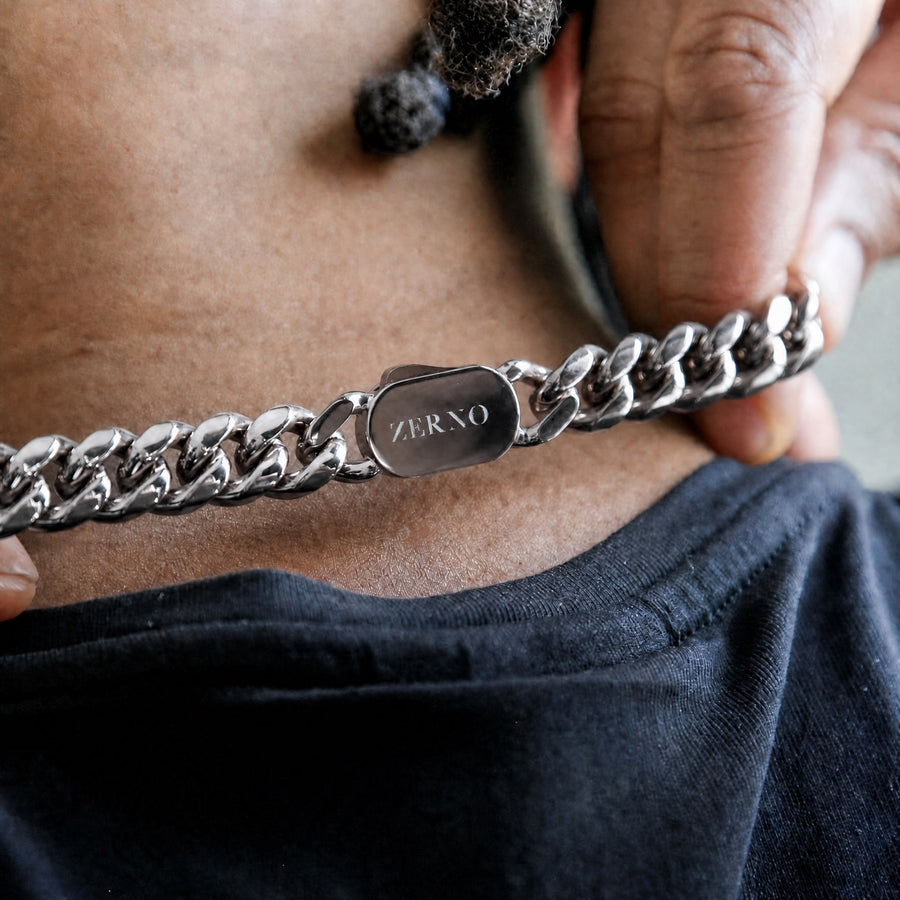 Cuban Link Chain in White Gold - 12mm