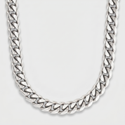 Cuban Link Chain in White Gold - 10mm
