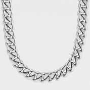 Cuban Link Chain in White Gold - 12mm