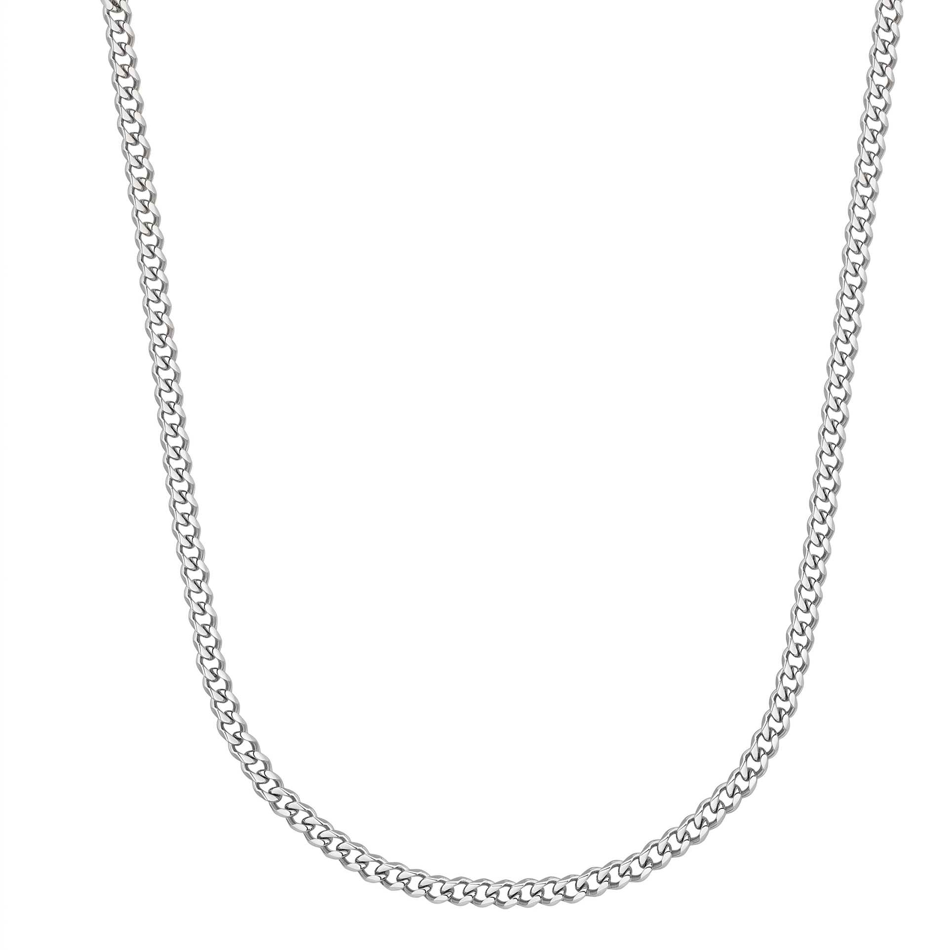 Cuban Link Chain in White Gold - 4mm