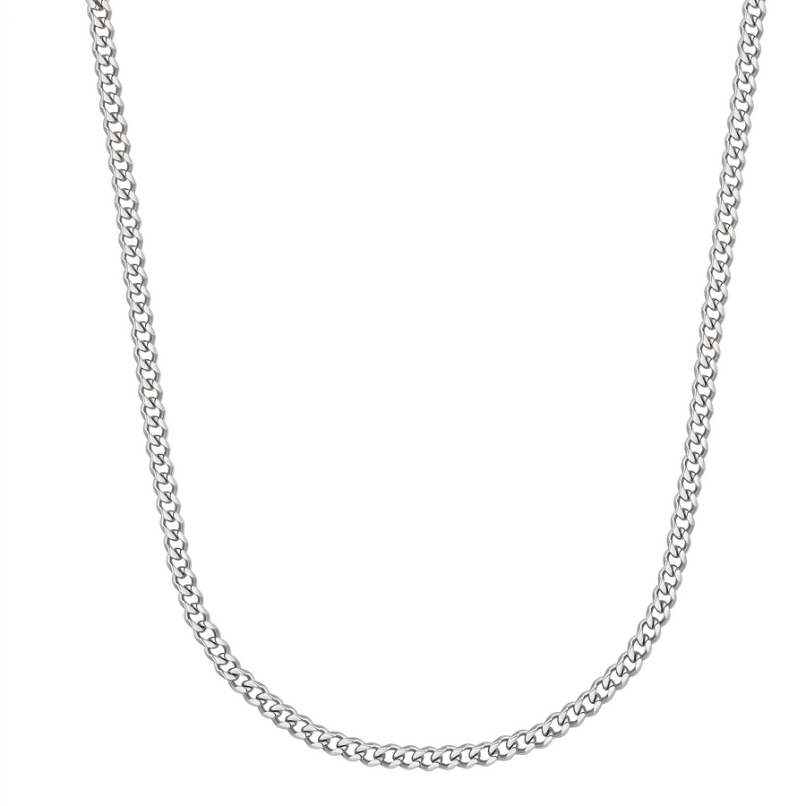 Cuban Link Chain in White Gold - 4mm