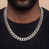 Cuban Link Chain in White Gold - 12mm