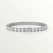 Round Cut Tennis Chain Bracelet in White Gold - 5mm