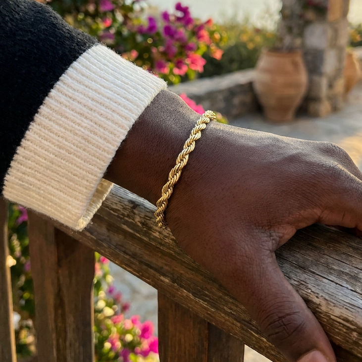 Gold Rope Bracelet - 6mm