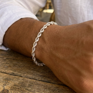 White Gold Rope Bracelet - 6mm