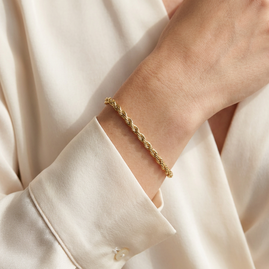 Gold Rope Bracelet - 3mm