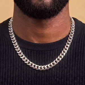 Cuban Link Chain in White Gold - 10mm