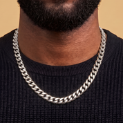 Cuban Link Chain in White Gold - 8mm