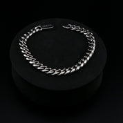 zerno Cuban Link Bracelet in White Gold - 8mm