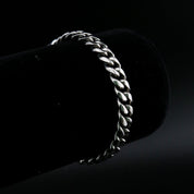 zerno Cuban Link Bracelet in White Gold - 8mm