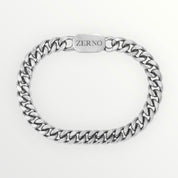 zerno Cuban Link Bracelet in White Gold - 8mm