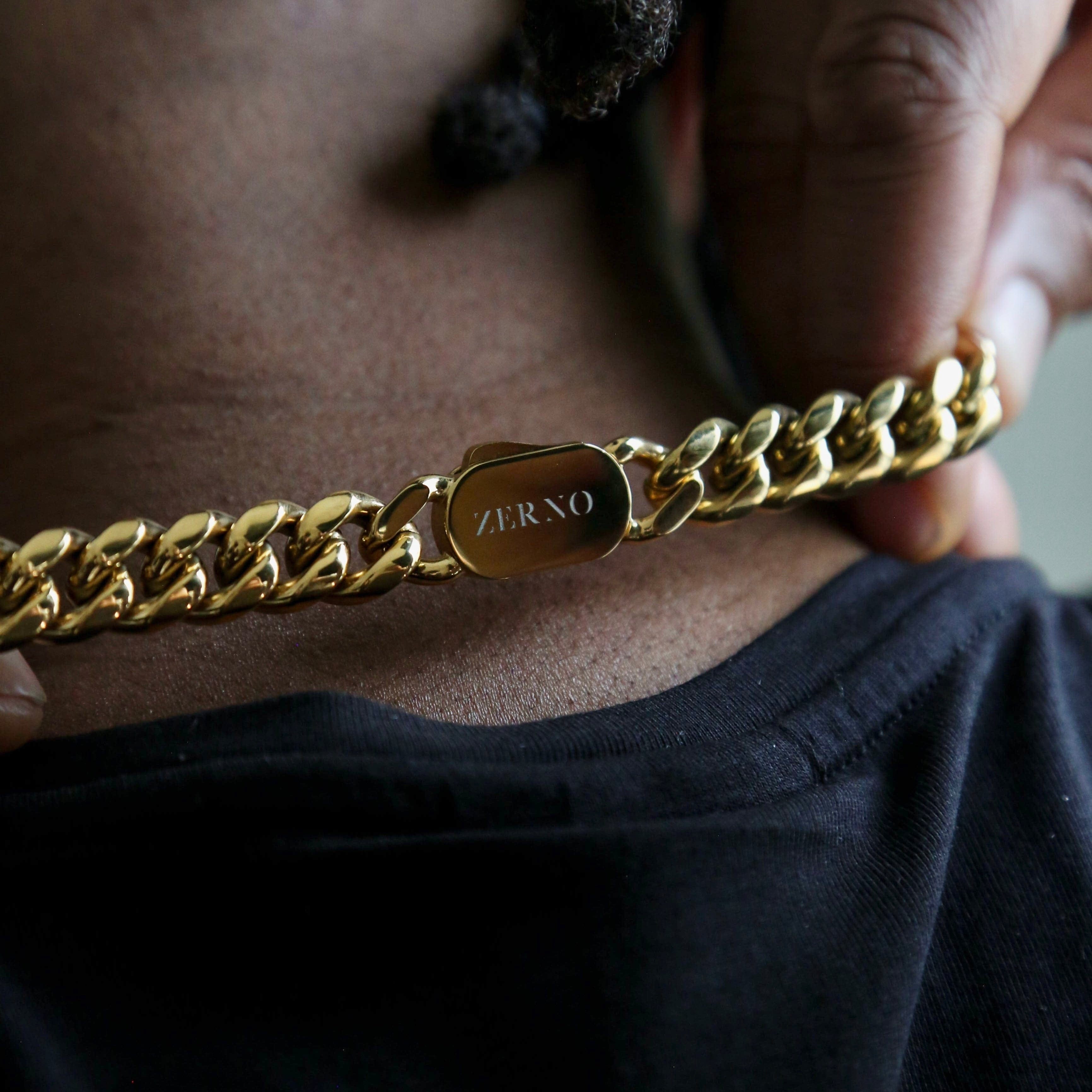 zerno Cuban Link Chain in Gold - 12mm