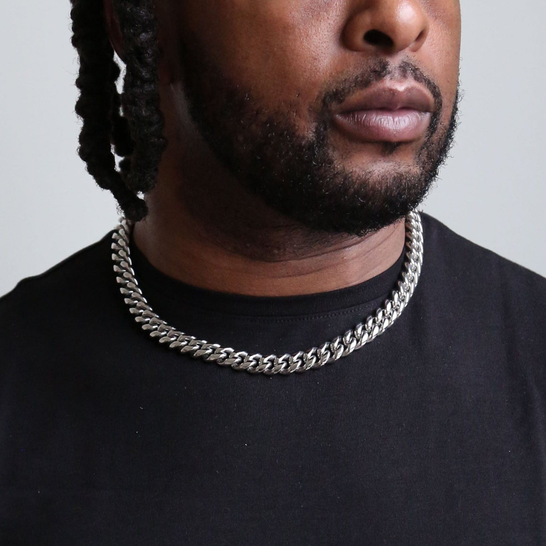 zerno Cuban Link Chain in White Gold - 12mm