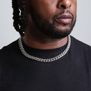 zerno Cuban Link Chain in White Gold - 12mm