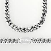 zerno Cuban Link Chain in White Gold - 12mm