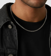 zerno Cuban Link Chain in White Gold - 4mm