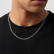 zerno Cuban Link Chain in White Gold - 4mm