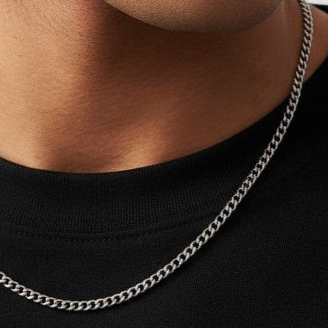 zerno Cuban Link Chain in White Gold - 4mm