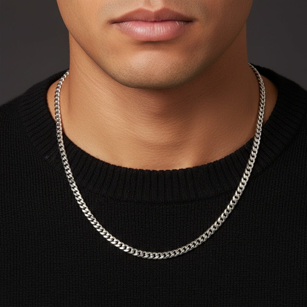 zerno Cuban Link Chain in White Gold - 6mm