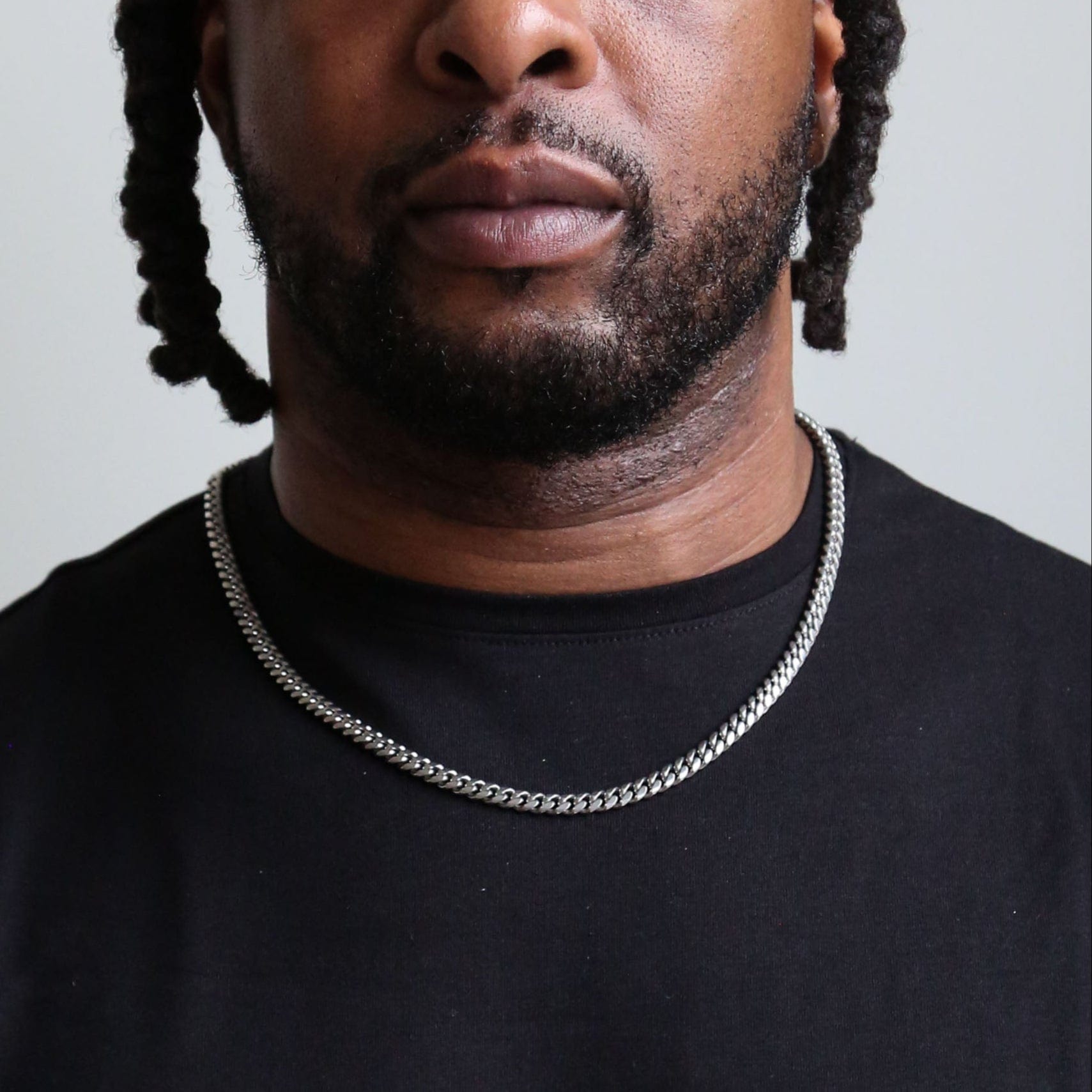 zerno Cuban Link Chain in White Gold - 8mm