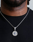 zerno Diamond Compass Pendant in Gold / White Gold