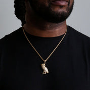 ZERNO Diamond Owl Pendant in Gold / White Gold
