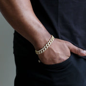 zerno Iced Cuban Link Bracelet in Gold - 12mm