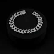 zerno Iced Cuban Link Bracelet in White Gold - 12mm