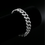 Iced Cuban Link Bracelet in White Gold - 12mm