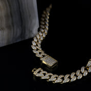 zerno Iced Cuban Link Chain in Gold - 12mm
