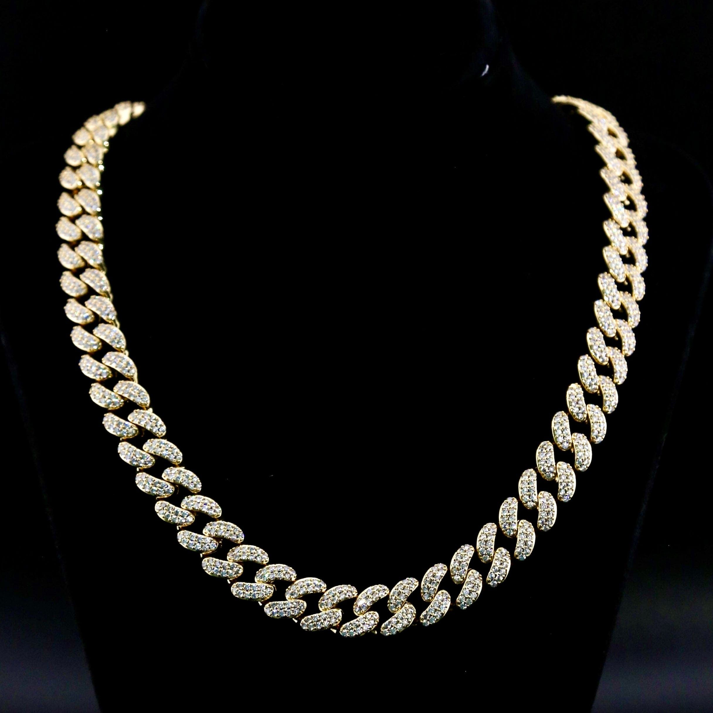 zerno Iced Cuban Link Chain in Gold - 12mm