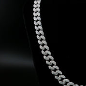 zerno Iced Cuban Link Chain in White Gold - 12mm