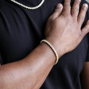 zerno Round Cut Tennis Chain Bracelet in Gold - 5mm