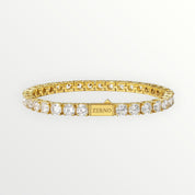 zerno Round Cut Tennis Chain Bracelet in Gold - 5mm