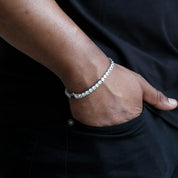 zerno Round Cut Tennis Chain Bracelet in White Gold - 5mm