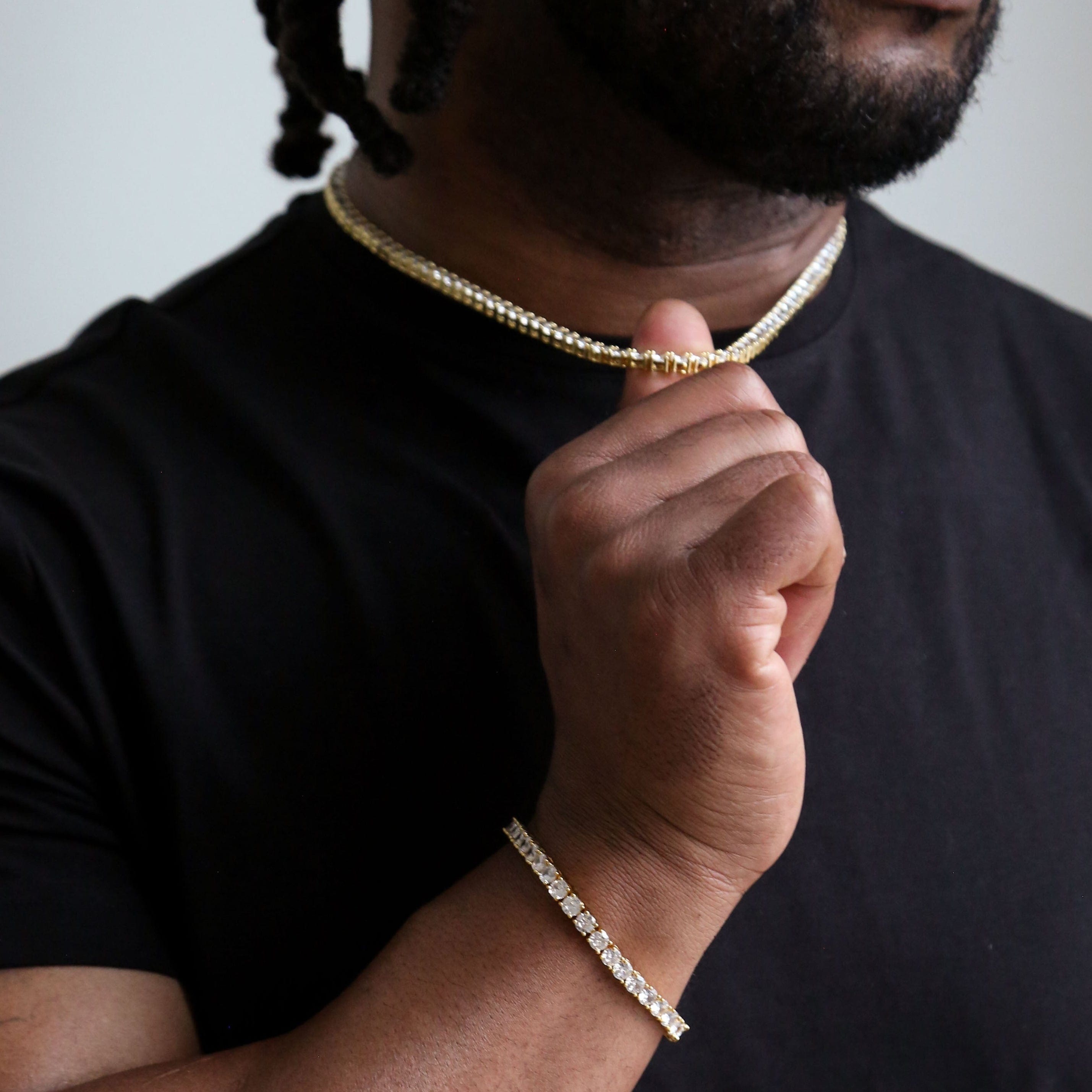 zerno Round Cut Tennis Chain in Gold - 5mm