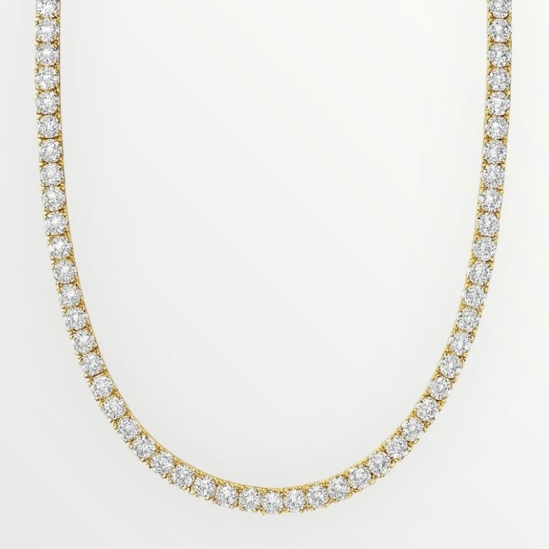 zerno Round Cut Tennis Chain in Gold - 5mm