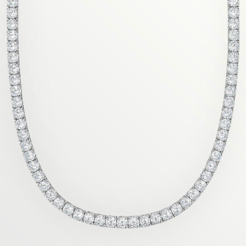 zerno Round Cut Tennis Chain in White Gold - 5mm